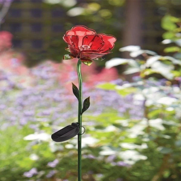 Smart Solar Red Rose Stake Light 5 Smart Solar Red Rose Stake Light - Image 3