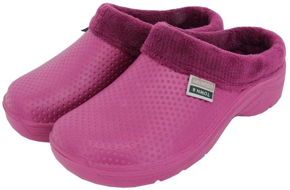 Town & Country Fleecy Cloggies Raspberry 3 Town & Country Fleecy Cloggies Raspberry
