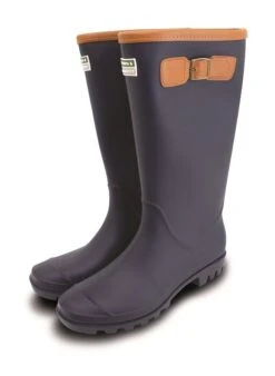 Town & Country PVC Fleece Lined Burford Wellington Boots - Navy