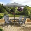 Pagoda Sienna 4 Seat Dining Set Including Parasol -Outdoor Garden 46756 2584
