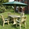 Churnet Valley Ergo 4 Seat Table Set - 4 X Chairs -Outdoor Garden 46797 2538