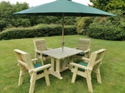 Churnet Valley Ergo 4 Seat Table Set - 4 X Chairs -Outdoor Garden 46797 2540