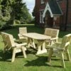 Churnet Valley Ergo 6 Seat Table Set - 2 X Chairs & 2 X Benches -Outdoor Garden 46798 2534