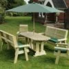 Churnet Valley Ergo 8 Seat Table Set - 2 X Chairs & 2 X 3-Seater Benches -Outdoor Garden 46800 2526