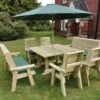 Churnet Valley Ergo 8 Seater Square Set - 4 X Chairs & 2 X Benches -Outdoor Garden 46804 2514
