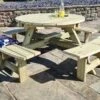 Churnet Valley Westwood Round 8 Seat Picnic Table -Outdoor Garden 46830 2420