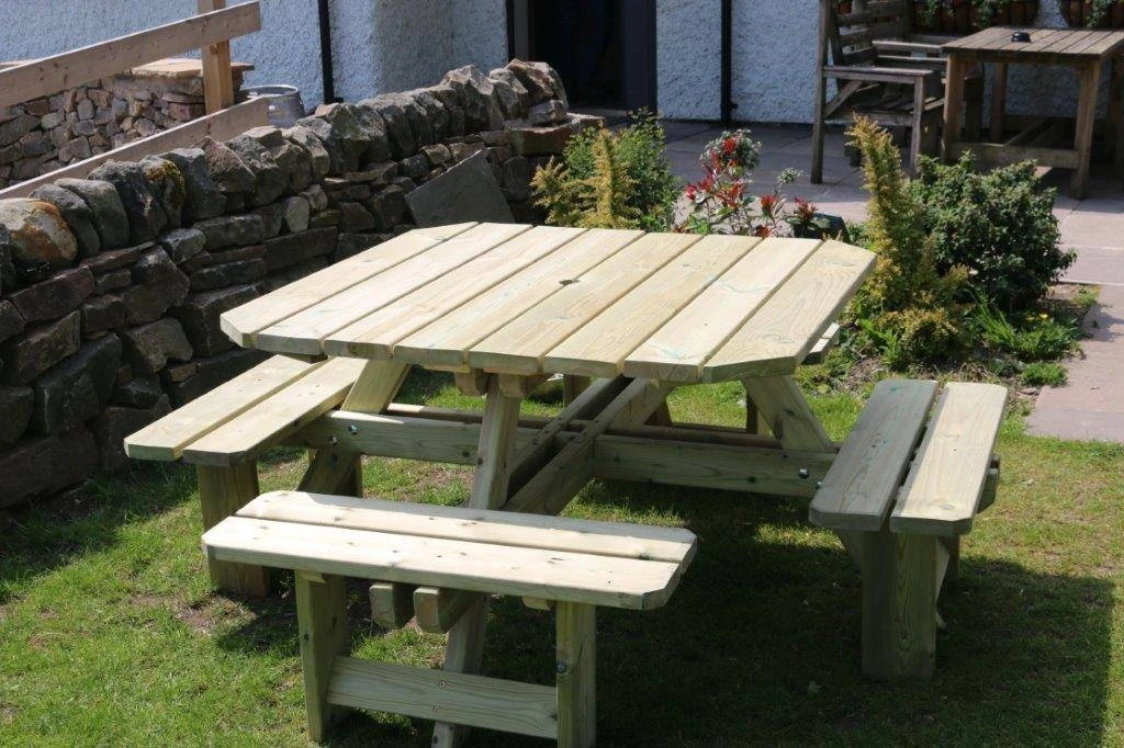 Churnet Valley Westwood Square 8 Seat Picnic Table 3 Churnet Valley Westwood Square 8 Seat Picnic Table