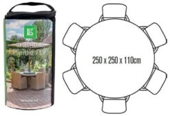LG Outdoor DXCOV02 Deluxe Cover For 6 Seat Round Dining - Up To 150cm Table -Outdoor Garden 46927 2318