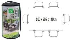 LG Outdoor DXCOV03 Deluxe Cover For 6 Seat Rectangular Dining Set - 110 X 170cm Table -Outdoor Garden 46928 2315