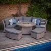 LG Outdoor Oslo Curved Dining Modular Set With Gas Firepit Table -Outdoor Garden 46951 2283