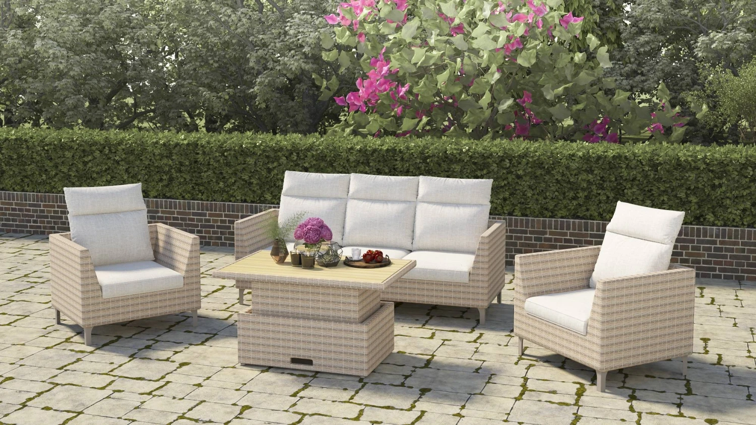 Lifestyle Garden Bermuda Light High Back Lounge Set 3 Lifestyle Garden Bermuda Light High Back Lounge Set