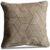 LG Outdoor Gold Striped Cubes 50cm Embroidered Scatter Cushion -Outdoor Garden 51930 28201