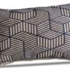 LG Outdoor Blue Striped Cubes 40x60cm Embroidered Scatter Cushion -Outdoor Garden 51931 28202