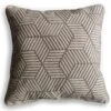 LG Outdoor Grey Striped Cubes 50cm Embroidered Scatter Cushion -Outdoor Garden 51933 28204